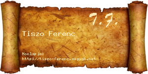 Tiszo Ferenc névjegykártya
